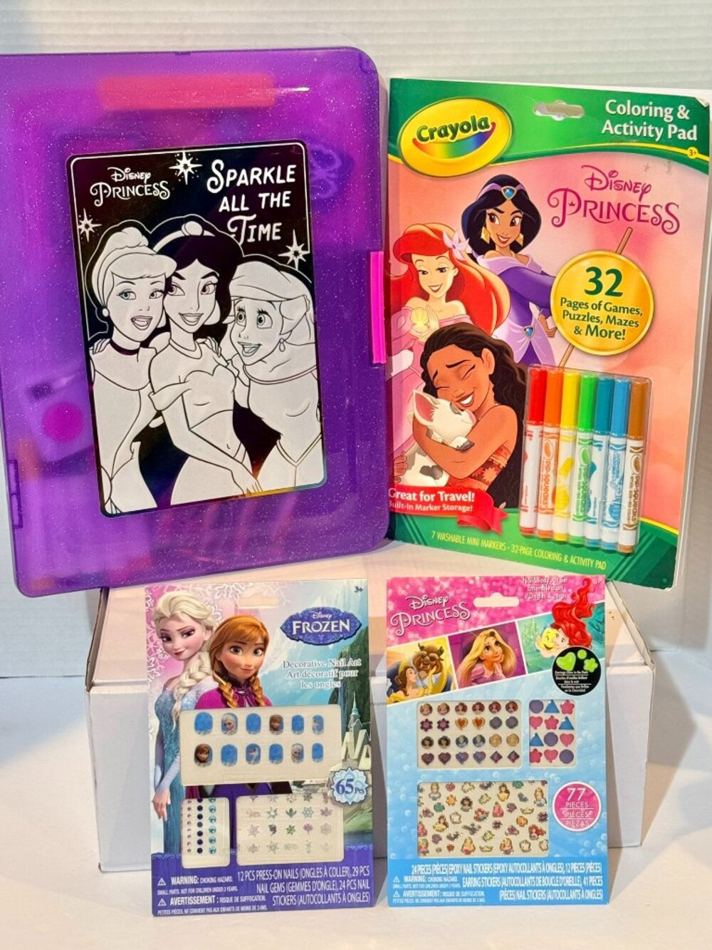 Disney Princess Arts & Crafts & Nails Bundle EUC